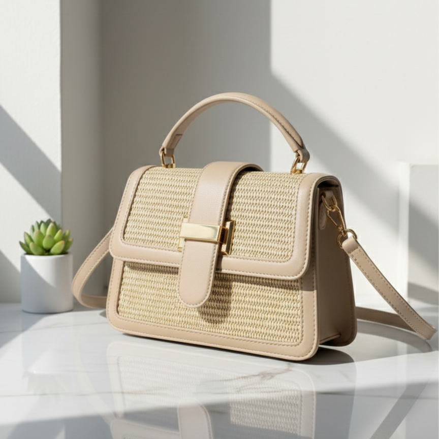 Sac à main avec façade tressée