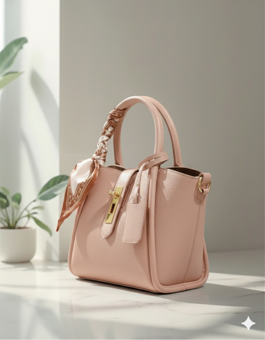 Sac à main rose poudré