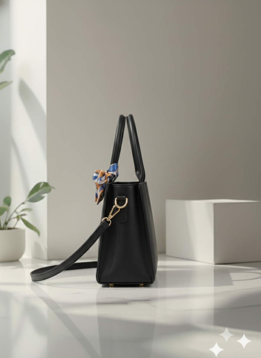 Sac à main beige et noir