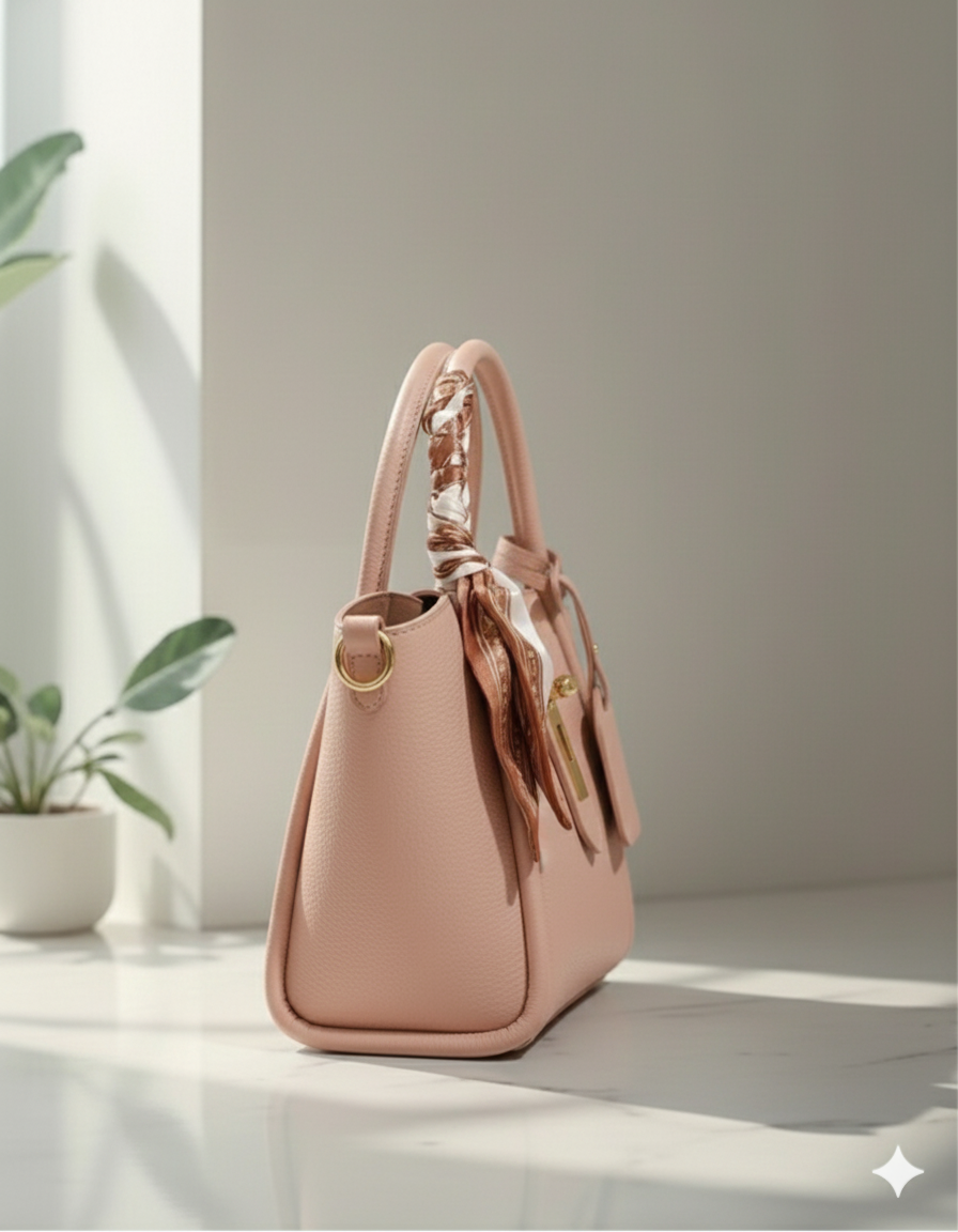 Sac à main rose poudré