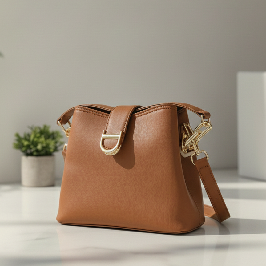 Sac à main caramel chaud chic