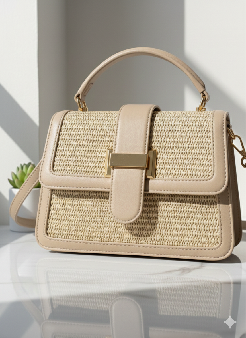 Sac à main avec façade tressée