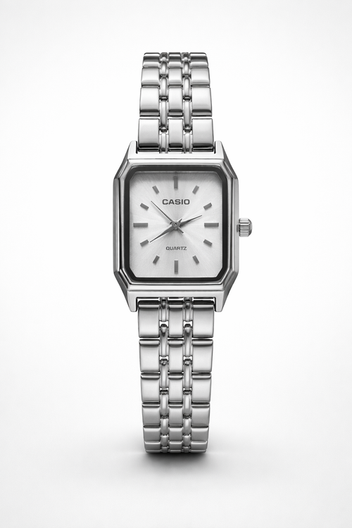 Montre Casio vintage rectangulaire gris en acier