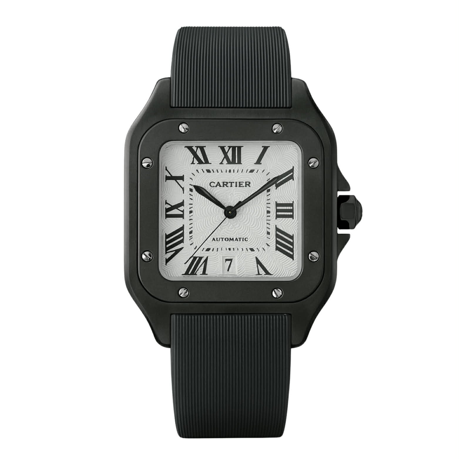 Montre Homme Automatique Cartier – Boîtier Noir & Bracelet Caoutchouc